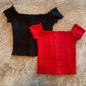 Bundle of Two Stretchy Crop Tops